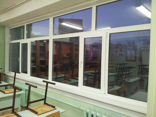 Пластиковые окна в школе Руза
