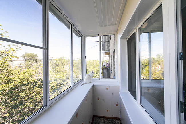 Остекление балкона алюминиевыми конструкциями Руза