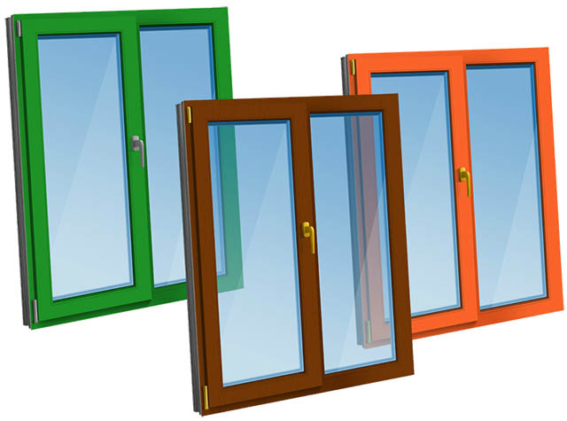 Цветные пластиковые окна - коричневые, серые по доступной цене фото Руза